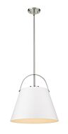 Z-Lite Z-Studio 1-Light Pendant Light In Matte White With Brushed Nickel