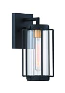 The Great Outdoors Avonlea 13 Inch Outdoor Wall Light in Black with Gold