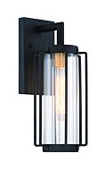The Great Outdoors Avonlea 16 Inch Outdoor Wall Light in Black with Gold