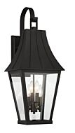 The Great Outdoors Chateau Grande 4 Light Outdoor Wall Light in Coal With Gold