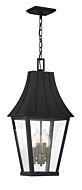 The Great Outdoors Chateau Grande 4 Light Outdoor Hanging Light in Coal With Gold