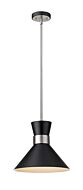 Z-Lite Soriano 1-Light Pendant Light In Matte Black With Brushed Nickel