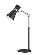 Z-Lite Soriano 1-Light Table Lamp Light In Matte Black With Brushed Nickel