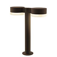Sonneman REALS 16 Inch 2 Light Frosted White LED Bollard in Textured Bronze