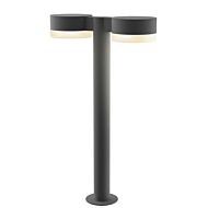 Sonneman REALS 22 Inch 2 Light Frosted White LED Bollard in Textured Gray