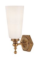 Hudson Valley Colton 17 Inch Wall Sconce in Aged Brass