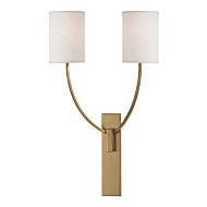 Hudson Valley Colton 2 Light 25 Inch Wall Sconce in Aged Brass
