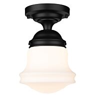 Z-Lite Vaughn 1-Light Flush Mount Ceiling Light In Matte Black