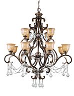Crystorama Norwalk 12 Light 54 Inch Traditional Chandelier in Bronze Umber with Clear Hand Cut Crystals