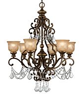Crystorama Norwalk 6 Light 32 Inch Traditional Chandelier in Bronze Umber with Clear Hand Cut Crystals