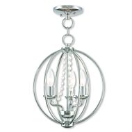 Arabella 3-Light Mini Chandelier with Ceiling Mount in Polished Chrome