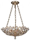 Crystorama Sterling 3 Light 12 Inch Transitional Chandelier in Distressed Twilight with Hand Cut Crystal Crystals