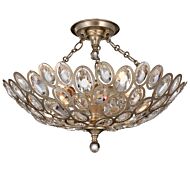 Crystorama Sterling 3 Light 20 Inch Ceiling Light in Distressed Twilight with Hand Cut Crystal Crystals