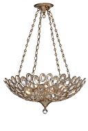 Crystorama Sterling 5 Light 14 Inch Transitional Chandelier in Distressed Twilight with Hand Cut Crystal Crystals