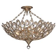 Crystorama Sterling 5 Light 24 Inch Ceiling Light in Distressed Twilight with Hand Cut Crystal Crystals