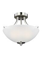 Geary 2-Light Semi-Flush Convertible Pendant in Brushed Nickel