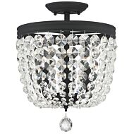 Crystorama Archer 3 Light Ceiling Light in Black Forged with Swarovski Strass Crystal Crystals