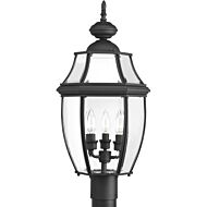 New Haven 3-Light Post Lantern in Black