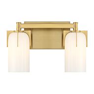 Caldwell 2-Light Bathroom Vanity Light in Warm Brass