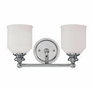 Savoy House Melrose by Brian Thomas 2 Light Bathroom Vanity Light in Polished Chrome