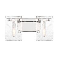 Genry 2-Light Bathroom Vanity Light in Polished Nickel