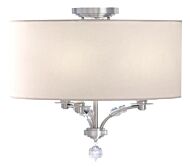 Crystorama Mirage 3 Light 18 Inch Ceiling Light in Polished Nickel