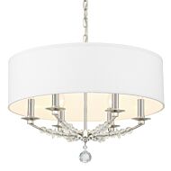 Crystorama Mirage 6 Light 19 Inch Chandelier in Polished Nickel with Hand Cut Crystal Beads Crystals