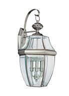 Sea Gull Lancaster 3 Light 23 Inch Outdoor Wall Light in Antique Brushed Nickel