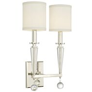 Paxton 2-Light Wall Mount in Polished Nickel