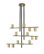 Z-Lite Calumet 12-Light Chandelier In Matte Black With Olde Brass