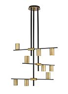 Z-Lite Calumet 9-Light Chandelier In Matte Black With Olde Brass