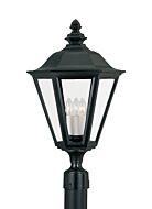 Sea Gull Brentwood 3 Light 26 Inch Outdoor Post Light in Black