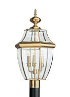 Sea Gull Lancaster 3 Light 24 Inch Outdoor Post Light in Polished Brass