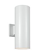 Sea Gull Cylinders 2 Light 14 Inch Outdoor Wall Light in White