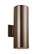 Sea Gull Cylinders 2 Light 14 Inch Outdoor Wall Light in Bronze