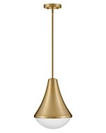 Haddie 1-Light LED Pendant in Lacquered Brass