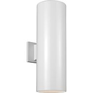 Sea Gull Cylinders 2 Light 18 Inch Outdoor Wall Light in White