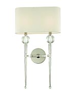 Hudson Valley Rockland 2 Light 22 Inch Wall Sconce in Polished Nickel
