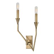 Hudson Valley Archie 2 Light 18 Inch Wall Sconce in Aged Brass
