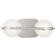 Brettin 2-Light LED Bathroom Vanity Light in Polished Nickel