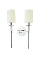Hudson Valley Amherst 2 Light 19 Inch Wall Sconce in Polished Nickel