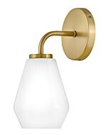 Gio 1-Light LED Bathroom Vanity Light in Lacquered Brass