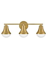 Haddie 3-Light LED Bathroom Vanity Light in Lacquered Brass