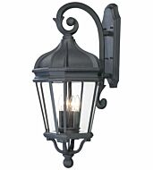 The Great Outdoors Harrison 4 Light 34 Inch Outdoor Wall Light in Black