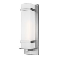 Alban 1-Light Outdoor Wall Lantern in Satin Aluminum