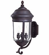 The Great Outdoors Amherst 3 Light 22 Inch Outdoor Wall Light in Roman Bronze