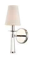 Crystorama Baxter 15 Inch Wall Sconce in Polished Nickel