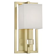 Crystorama Dixon 15 Inch Wall Sconce in Aged Brass with Crystal Cubes Crystals