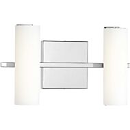 Colonnade LED 2-Light LED Bathroom Vanity Light in Polished Chrome