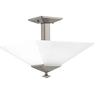 Clifton Heights 2-Light Semi-Flush Mount in Brushed Nickel